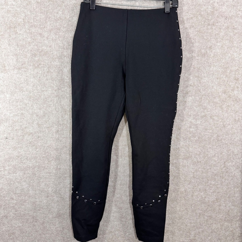 Lysse Leggings Womens Large Black Studded Ankle Stretchy Minimalist